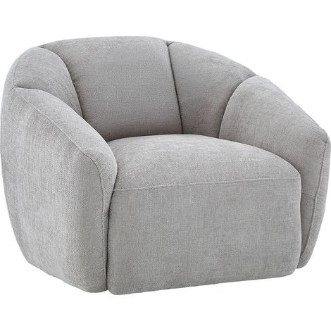 Fauteuil pivotant en tissu texturé gris clair NAFEKI