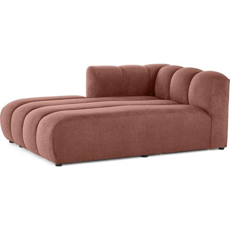 Debbie - module d'assise méridienne gauche en tissu texturé - rose (1/5)