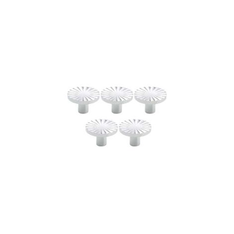 Cinque maniglie rotonde in ottone argentato per mobili, maniglie in ottone per ante, cassetti e armadi di cucine e bagni - Crezuo