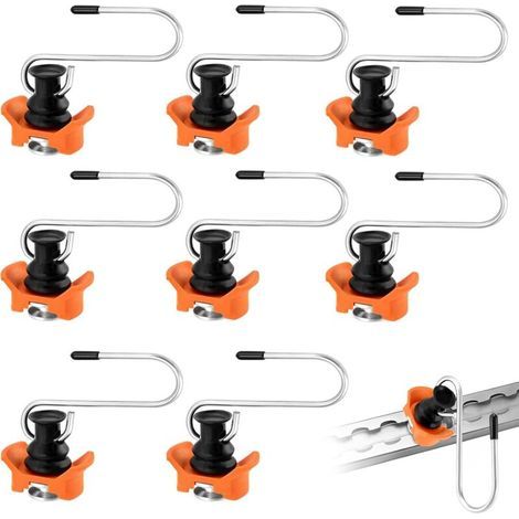 Lot De 8 Crochets Pour Rail D'Arrimage : Accessoires De Rail D'Arrimage En Métal, Raccord De Rail D'Avion Pour Objets Jusqu'À 50 Kg, Accessoires De Rail D'Arrimage, Ferrure D'Extrémité Unique (1/5)