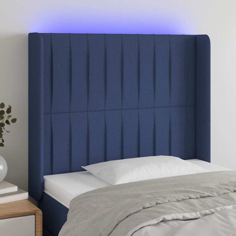 Tête de lit LED bleu avec bande lumineuse, tissu, hauteur réglable 83 x 16 x 118/128 cm - PANGIVO (1/5)