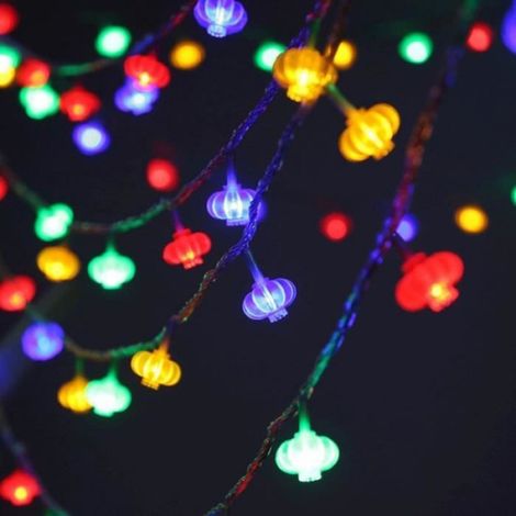 Guirlande lumineuse 80 LEDs, lanterne rouge avec nœud chinois, 10 mètres pour intérieur, décoration de mariage, lot de 1 pièce (1/4)