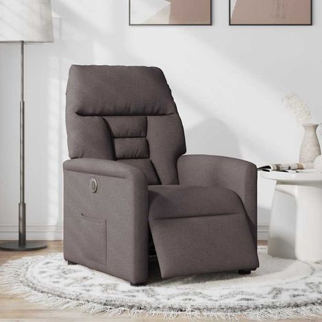 Fauteuil de Salon,Chaise,Fauteuil inclinable électrique Marron foncé Tissu CFW107997 (1/5)