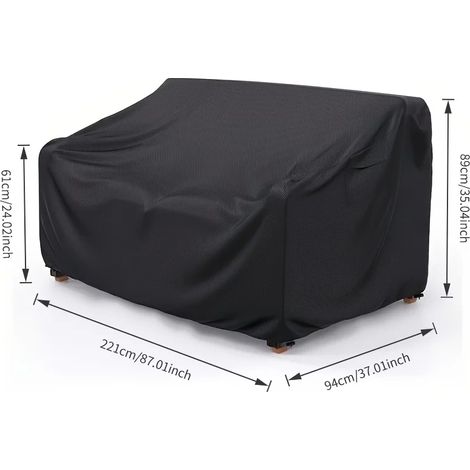 (221x94x61x89cm) Housse de canapé/fauteuil de patio, à clipser, en polyester haute résistance, convient aux patios/jardins. (1/3)