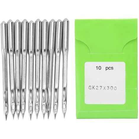 10 aiguilles universelles pour machine à coudre GK27, acier robuste, assortiment de pointes, compatible série GK27x300 (1/5)