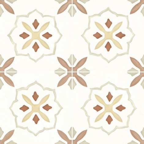 Carrelage effet Carreau ciment Moralis Terracotta 22,3x22,3x0,9 cm Levior - Sol et mur intérieur (vendu par carton de 0,65 m²) - RO'MA CARRELAGE