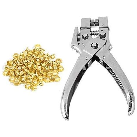 Pince à Oeillets Acier - 4 mm - Pour Bâches, Tissus, Cuir, Loisirs Créatifs - 100 Pièces (1/5)