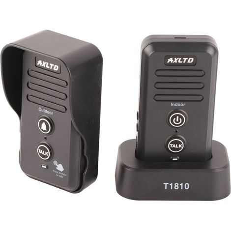 Sonnette d'interphone sans Fil, Tlavertisseur Personnel tanche Lue Porte 500 M pour Bureau Familial (Noir) (1/5)