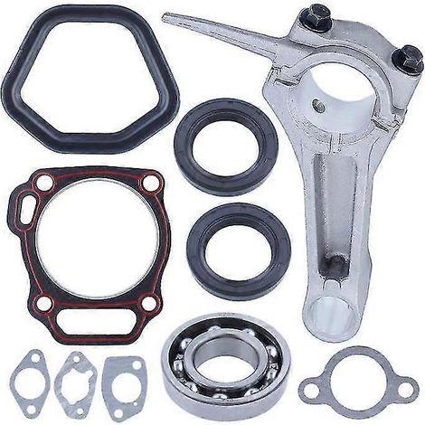 Bielle pour moteurs Honda GX340 GX390 11 et 13 CV avec joint de cylindre, joint d'admission, joint de carburateur et joint de couvercle. (1/4)
