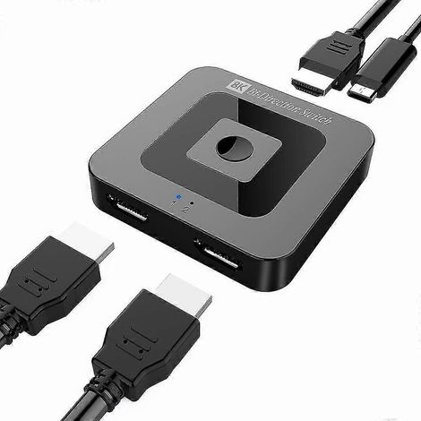 Répartiteur/commutateur HDMI, prend en charge la commutation bidirectionnelle HDMI 2.1 entre 8K 60 Hz et 4K 120 Hz, compatible avec les PS4/5 et les boîtiers TV. (1/5)