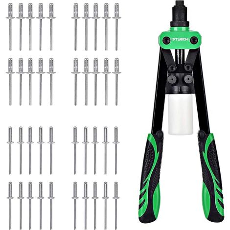 Manual Riveter Pliers, 13 Inch Riveter Gun Manual Rivet Pliers Pop Riveting Machine with 40 Rivets (2 Sizes of 3.2 mm and 4 mm) (1/5)