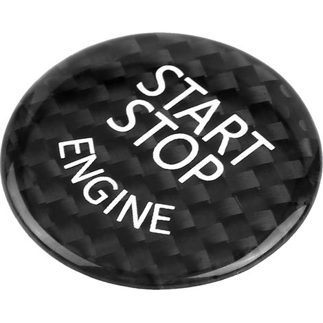 Bouton Start Stop Carbone pour BMW Série 1-7 X1 X3-X6, Couvercle Fibre de Carbone Noir (1/3)