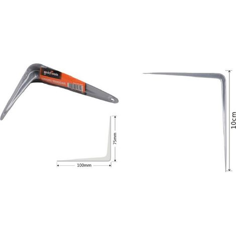 Kaela - Set 2pz Reggimensola Supporto Staffa Triangolo Mensola Metallo 10cm Grigio 91260 - (1/2)