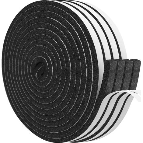 Lot de 4 Bandes d'étanchéité, Mousse CR et Néoprène, Auto-adhésives, 6mm x 5m, Pour Portes et Fenêtres (1/5)