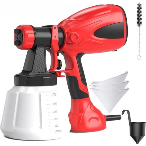 Pistolet a Peinture Électrique 650W, Pistolet Peinture Filaire 1200ml avec 4 Buses&3 Motifs,Fonction Soufflage, Débit Max 1000ml/min pour Peindre Meubles, Murs, Clôtures, Bricolage et Projets DIY