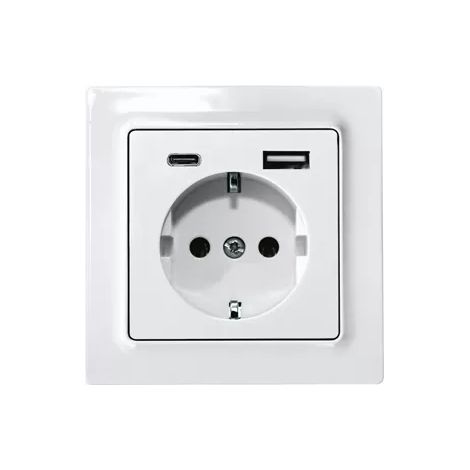 Eltako Schutzkontakt-Steckdose DSS55E+USBA+C-wg (1/2)