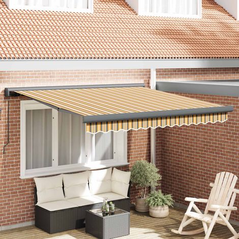 Einziehbare Markise Mehrfarbig 300 x 250 cm Stoff und Metall