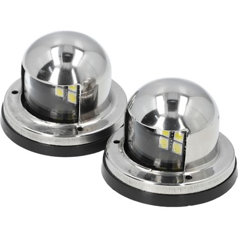 Set di 2 luci di navigazione per ancora di barca, paralume in acciaio inox, impermeabili IP66, illuminazione a LED a 112,5°, 12V DC. (1/5)