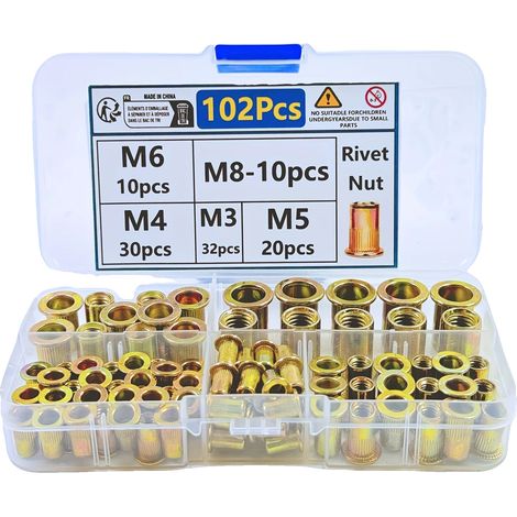 Jeu d'outils à rivets, 102 pièces, Performance fiable, 102pcs écrou à rivet (1/2)