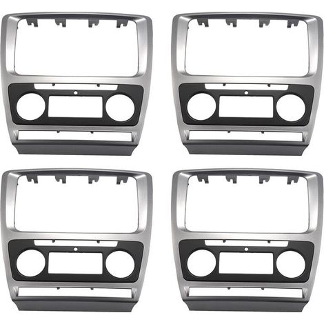 4 embellecedores de radio 2 DIN para Octavia, kit de instalación de panel de montaje de estéreo de audio, adaptador de marco de tablero