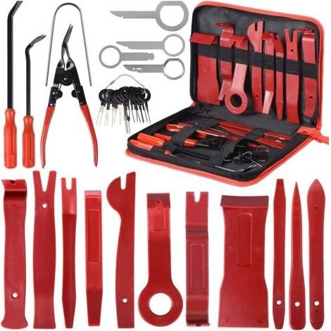 Kit de 30 outils de finition pour installation et démontage de panneaux intérieurs, pour autoradio, panneau de porte, kit de finition avec sac (1/5)