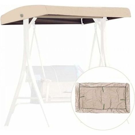 Toldo de repuesto beige para columpio de 3 plazas, cubierta impermeable para columpios de jardín y terrazas (19112018/23 cm) (1/4)