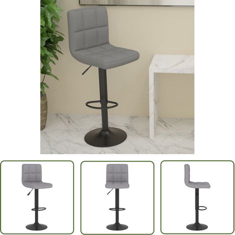 The Living Store Tabouret de bar Gris clair Tissu - Tabouret De Bar - Chaise De Bar - Tabouret De Comptoir - Chaise De Comptoir - Meuble De Salle À Manger (1/5)