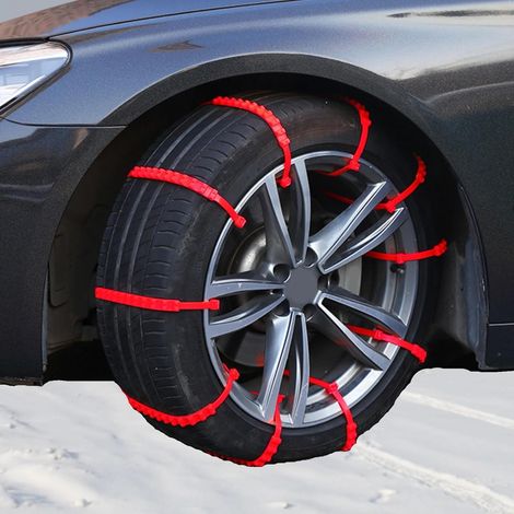 Catene da neve per auto, SUV e camion, 20 pezzi, catene da neve universali, cavi antiscivolo di emergenza per la guida invernale su neve, ghiaccio, fango e strade di montagna, cinghie di traino di sic
