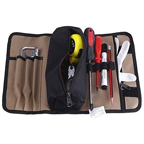 Support portatif de sac à outils de main de roulement, 600D Oxford Roll Up organisateur de poche 36cm x 25cm (1/5)