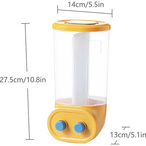 Distributeur De Nourriture Sèche - Réservoir Murale Pour Riz Céréales Légumineuses - Contenant Compact Avec Commande Manuelle - 1 Pièce (1/5)