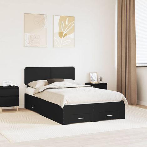 Estructura de cama Negro 135 x 190 cm Madera de ingeniería