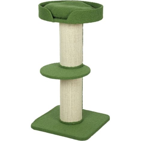 Albero per gatti da 91 cm con cuccia, piattaforma in lana d'agnello verde. Disponibile in loco. (1/5)