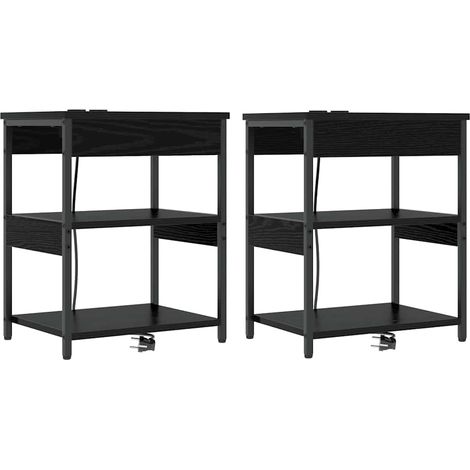 Maison Exclusive - Armadio da Notte 2 pcs Rovere Nero 41 x 31 x 51 cm (1/5)