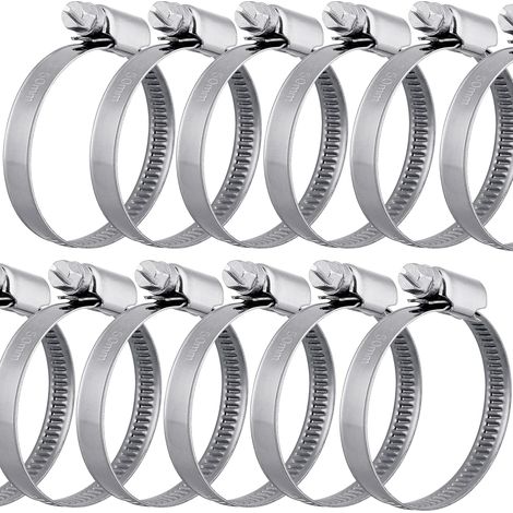 12 pièces colliers de serrage en acier inoxydable 32-50 mm largeur de bande 9 mm - qualité supérieure selon DIN 3017 (W4), fixation de tuyau (1/5)