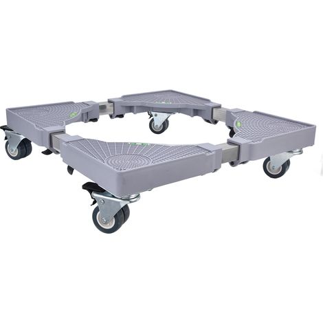 Support pour machine à laver avec base réglable et mobile, roulettes et étagère de support universelle (1/5)