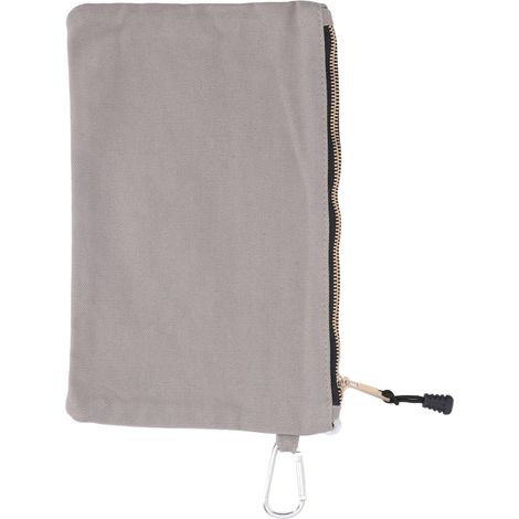 Wasserdichte Werkzeugtasche aus Canvas mit Reißverschluss, Tragetasche mit Karabinerhaken, grau, Mehrzweckaufbewahrung (1/5)