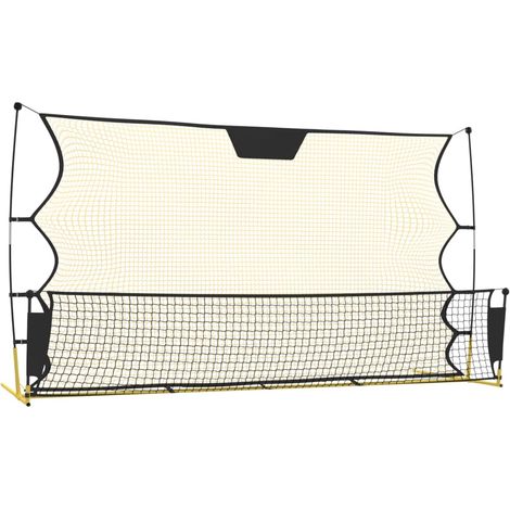 Fußball-Rückprallschutz schwarz/gelb 183x85x120 cm Polyester