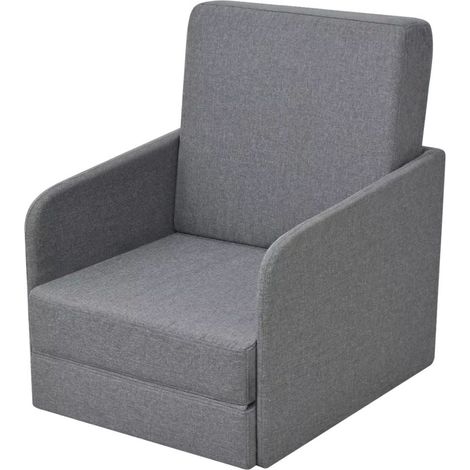Fauteuil chaise siège lounge design club sofa salon " convertible 595 x 72 x 725 cm tissu gris clair (1/5)