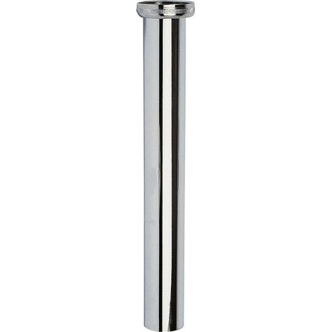 Raccord évacuation sanitaire tube douille 250mm D32 – Filetage femelle 1"1/4 – Finition chromée – Compatible tube rallonge – Sélection Cazabox