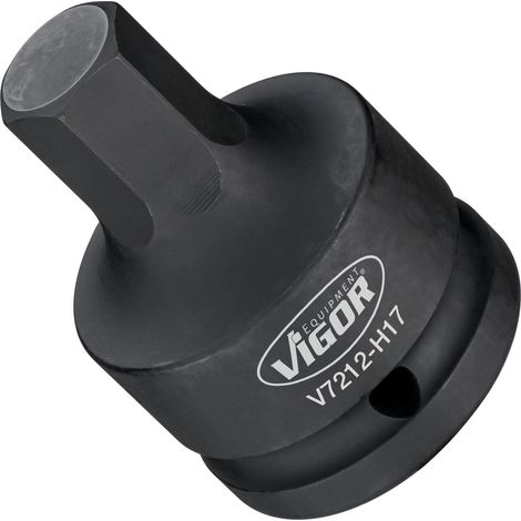 VIGOR Innensechskant Schlagschrauber Schraubendreher-Einsatz, V7212-H17, 3/4 Zoll (20 mm) Vierkant, Innen Sechskant Profil, SW 17 mm (1/3)