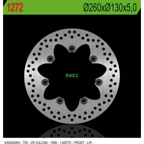 Disco de freno delantero Kawasaki VN750 Vulcan 260x130x5mm 7 agujeros OEM