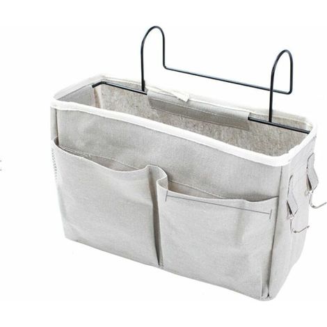 Chevet Suspendu Organisat De Rangement Panier Sac Divers Support De Tissu Grande Capacité (gris clair)