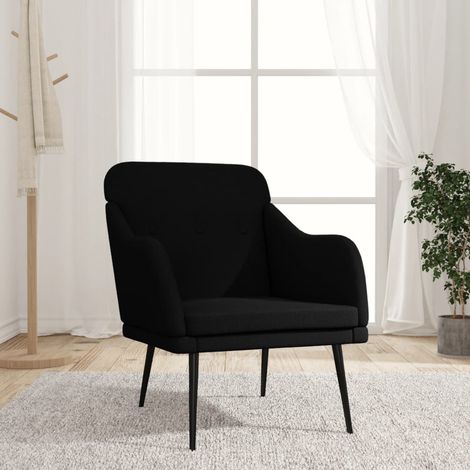 Fauteuil Relax - Fauteuil Salon Noir 63x76x80 cm Tissu BV358321 - BonneVie (1/5)