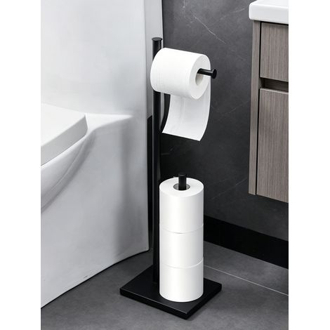 Badezimmermöbel, kompakt, 20 x 16 x 67,5 cm, mattschwarz (1/5)