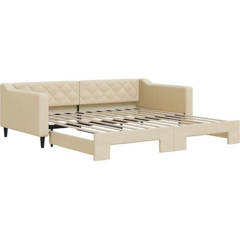 Maison Exclusive - Tagesbett Ausziehbar Creme 100x200 cm Stoff