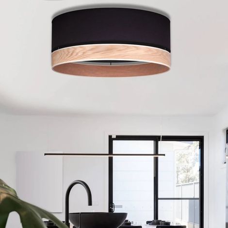 [NEUWERTIG] B-Ware Euluna Levo Deckenlampe Deckenleuchte Lampe ø60cm E27 3 Flg Esche Hell/Schwarz