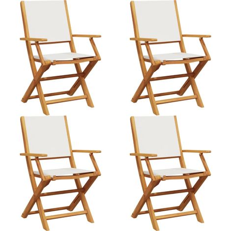 Maison Exclusive - Gartenstühle 4 Stk. Klappbar Cremeweiß Stoff u
