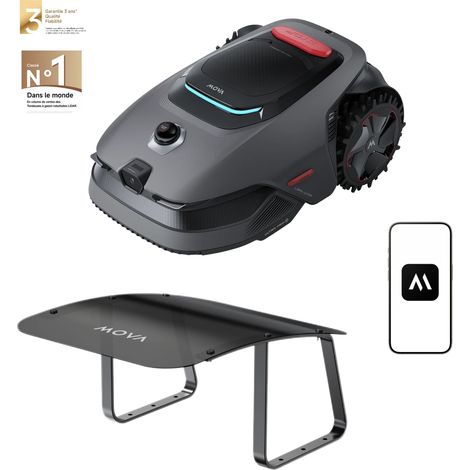 MOVA LiDAX Ultra 1600 – Jusqu’à 1600 m², Abri pour robot tondeuse inclus, LiDAR 3D IA, Cartographie Automatique, Bordures 5 cm