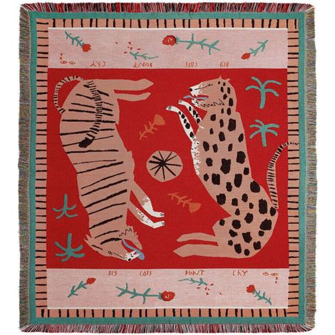 160 x 130 cm, couverture tricotée avec motif animalier, plaid, décoré de franges, style bohème, simple, doux et confortable, protection contre le froid, pour canapé, fauteuil, repos et sieste (1/4)