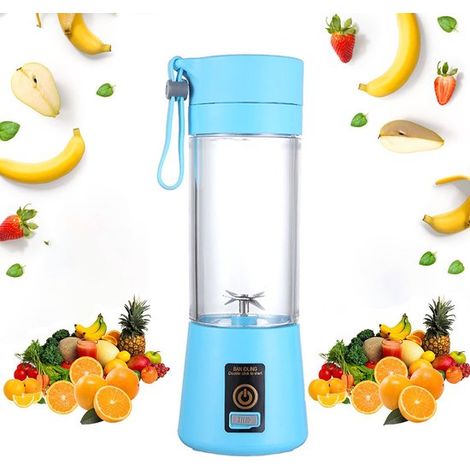 Licuadora portátil, Licuadora recargable por USB, Licuadora portátil, Mini licuadora recargable, Licuadora compacta desmontable, 380 ml, Morado (1/5)